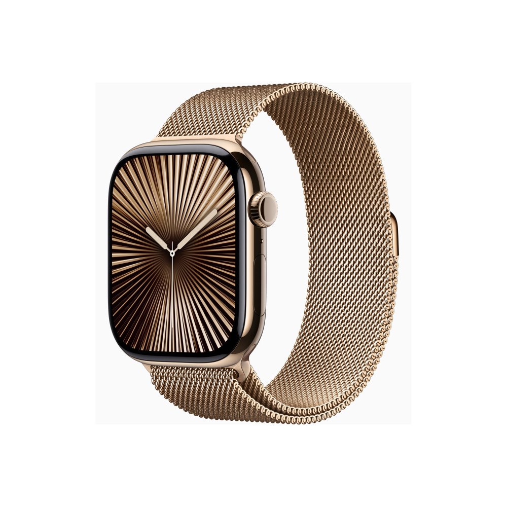 Apple Apple Watch Series 10 (GPS + Cellular) - guld titan - smart klocka med milanesisk loop - guld - 64 GB