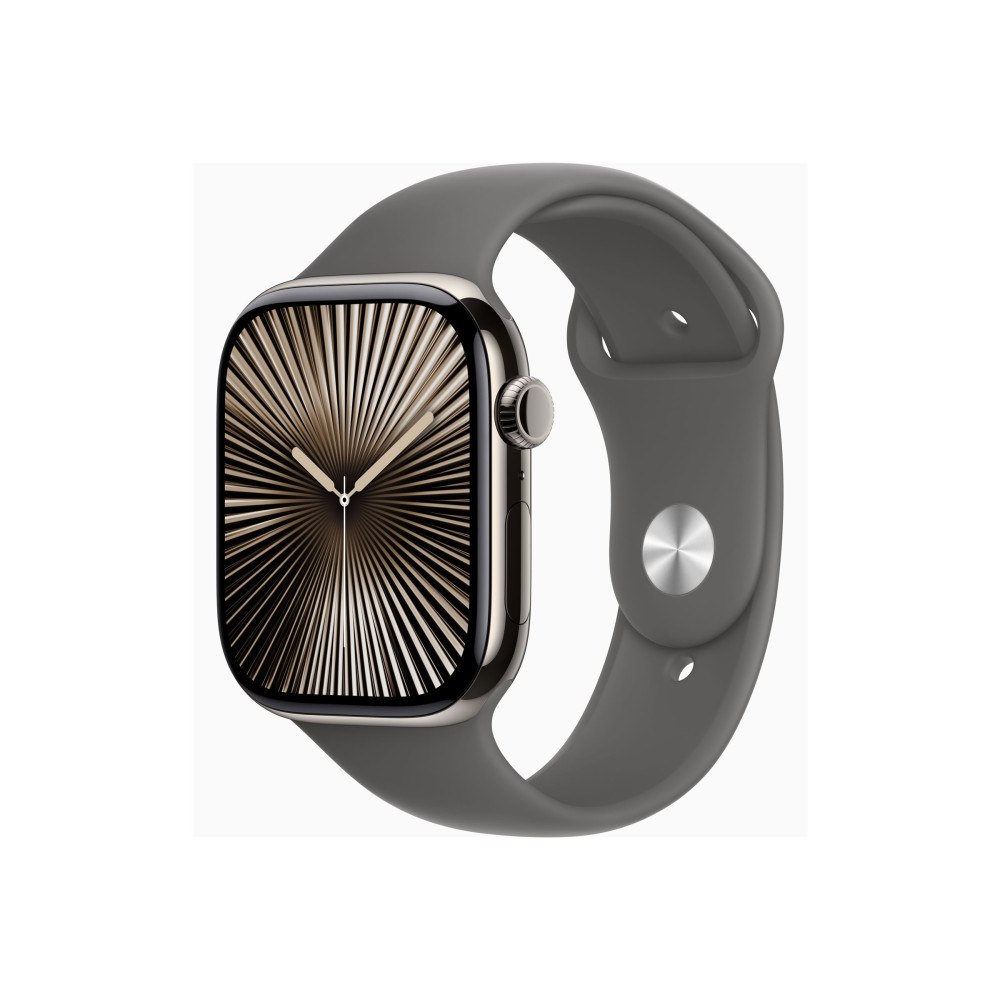 Apple Apple Watch Series 10 (GPS + Cellular) - naturlig titan - smart klocka med sportband - klippgrå - 64 GB