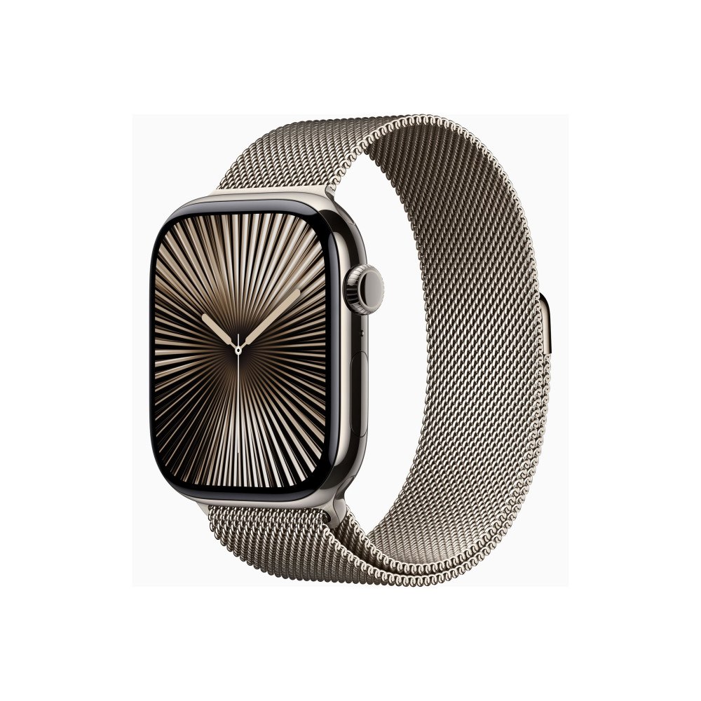Apple Apple Watch Series 10 (GPS + Cellular) - naturlig titan - smart klocka med milanesisk loop - naturlig - 64 GB