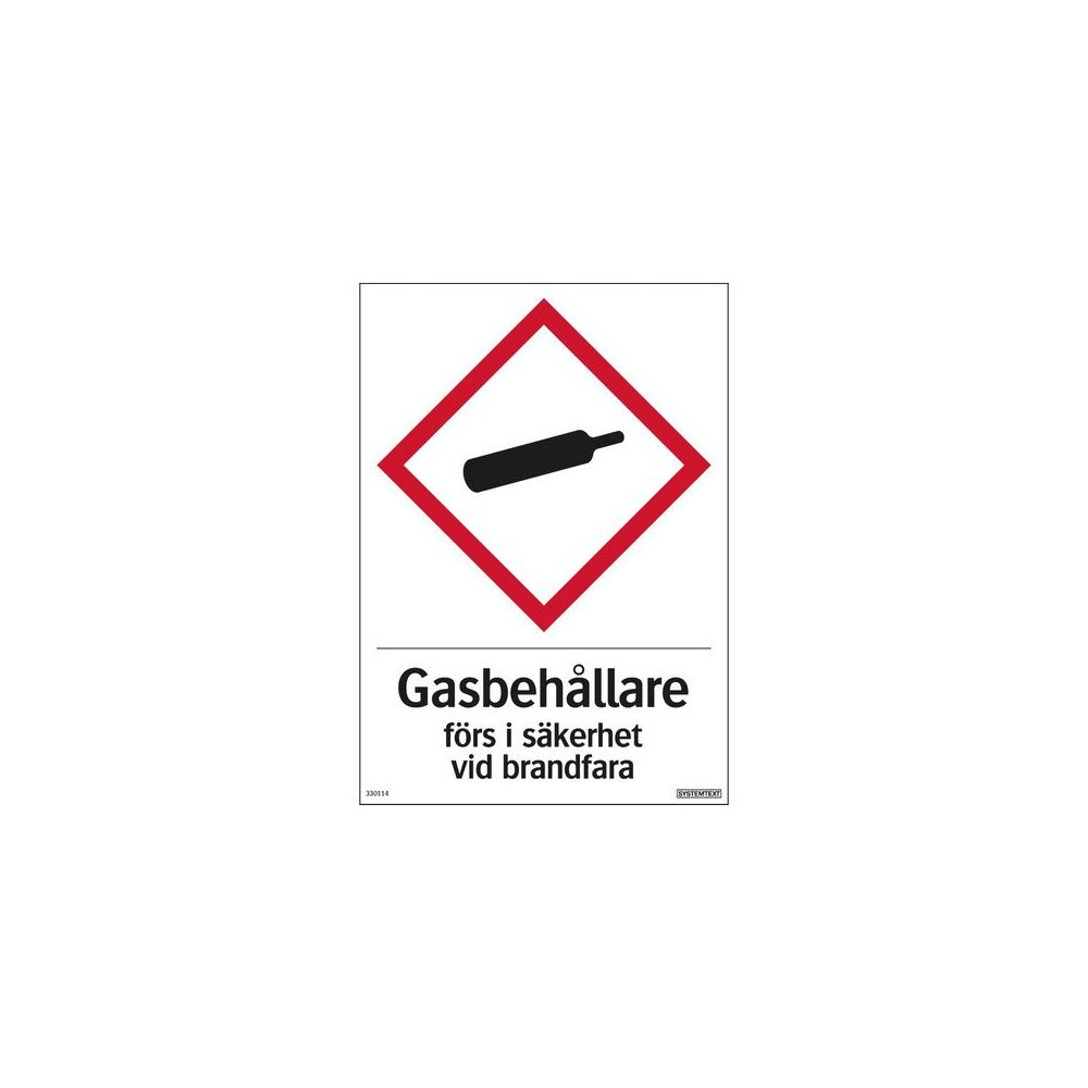 NO BRAND VENDOR (SE) Skylt Gasbehållare plast 210x297mm