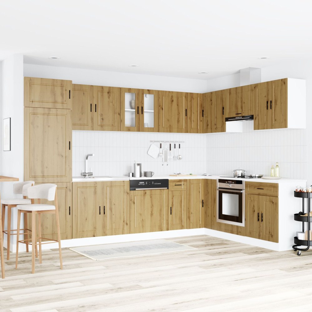 vidaXL Skåp med diskho "Porto" artisan ek 80x46x84,5 cm konstr. trä