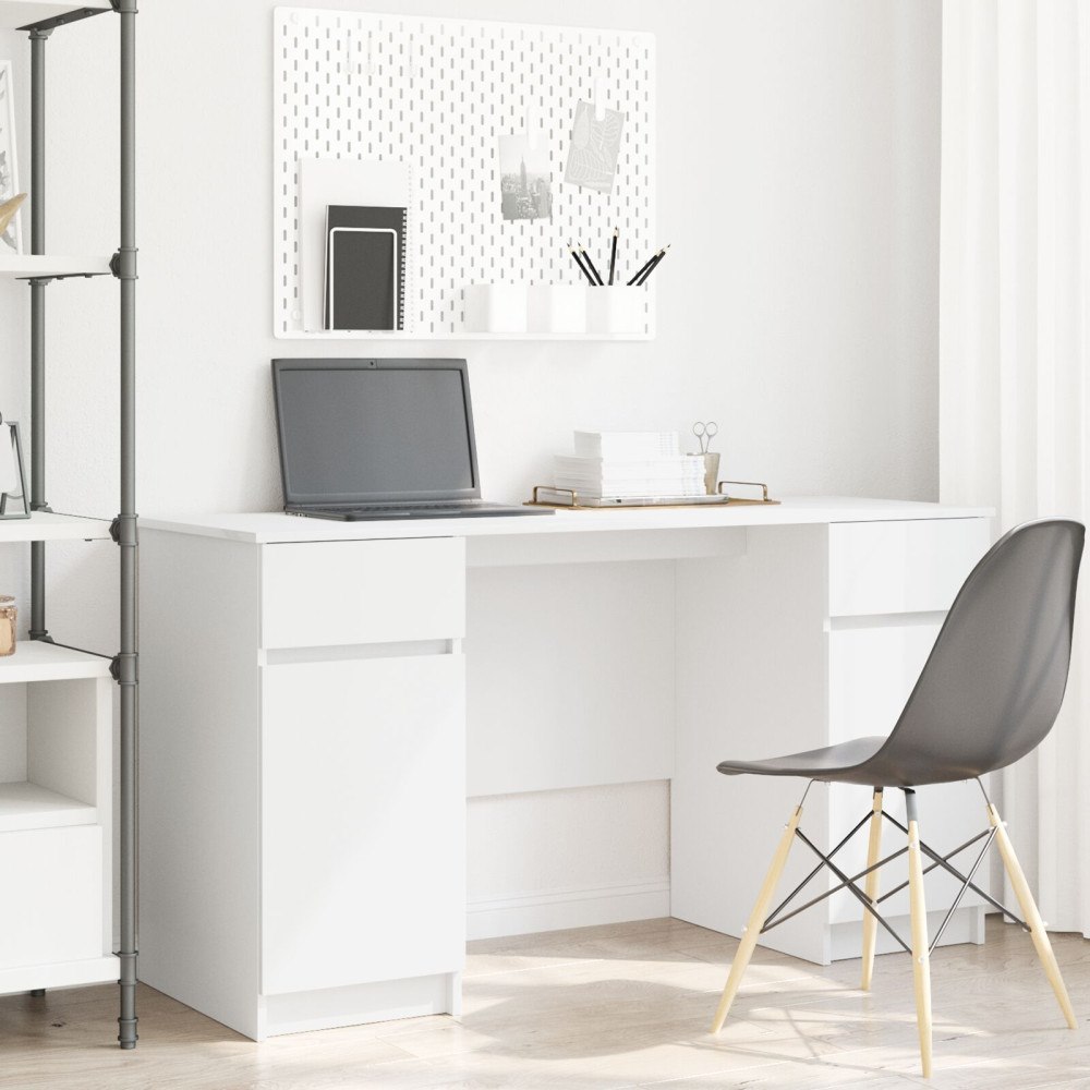 vidaXL Skrivbord Vit 140x49x76 cm Konstruerat trä