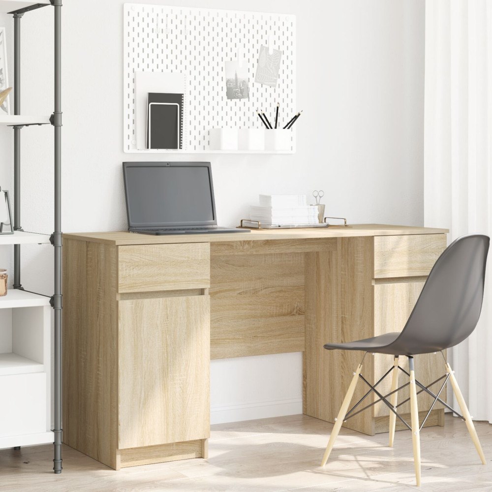 vidaXL Skrivbord Sonoma Ek 140x49x76 cm Konstruerat trä