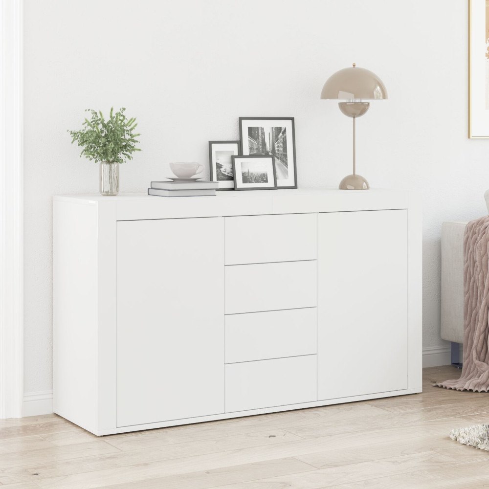 vidaXL Vit Sideboard Vit Trä 120 x 36 x 69 cm Förvaring Vit Sideboard