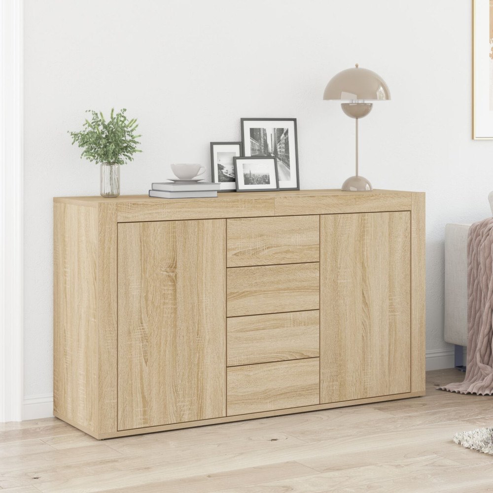 vidaXL Sideboard Sonoma Ek Konstruerat trä 120 x 36 x 69 cm Förvaring