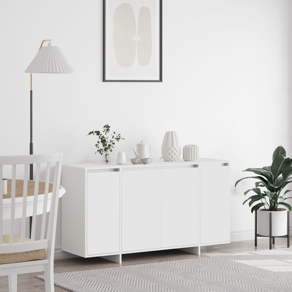 vidaXL Vit Sideboard Vit Trä 135 x 41 x 75 cm Vit Sideboard
