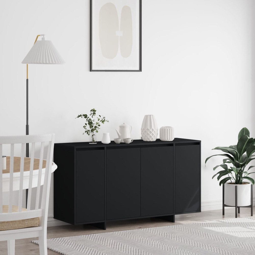 vidaXL Svart Sideboard Svart Konstruerat trä 135 x 41 x 75 cm