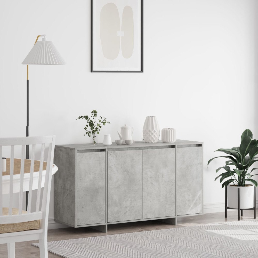vidaXL Betonggrå Sideboard Betonggrå Konstruerat trä 135 x 41 x 75 cm