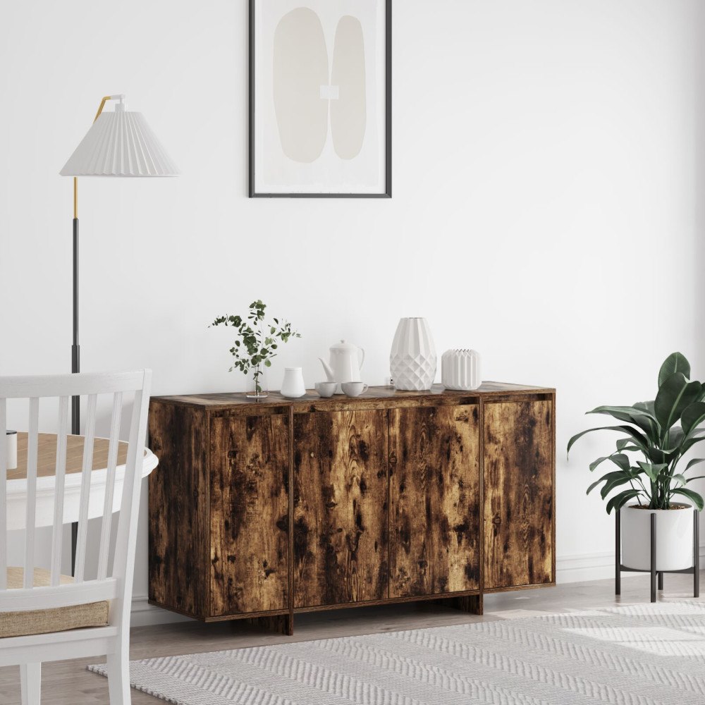 vidaXL Rökt Ek-Sideboard Rökt ek Trä 135 x 41 x 75 cm Förvaring