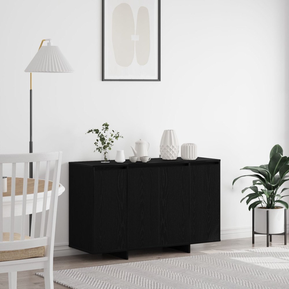 vidaXL Svart Ek Skåp Svart ek Trä 120 x 41 x 75 cm Svart Ek Skåp