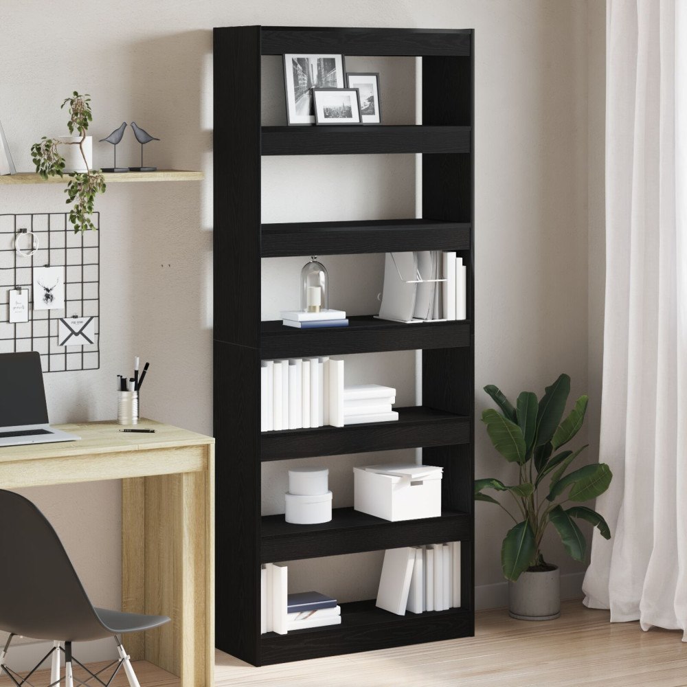 vidaXL Svart Bokhylla Svart Trä 80 x 30 x 198 cm Hyllsystem