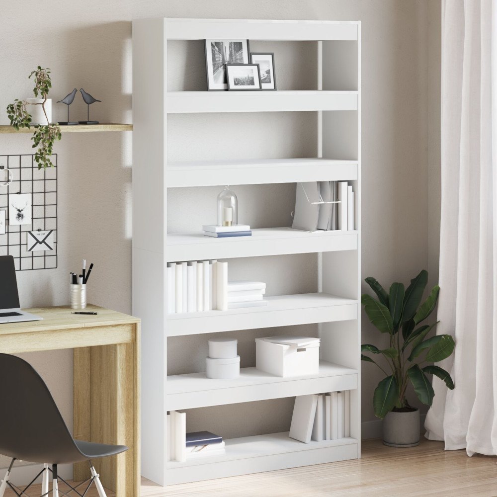 vidaXL Vit Bokhylla Vit Konstruerat trä 100 x 30 x 198 cm Hyllsystem