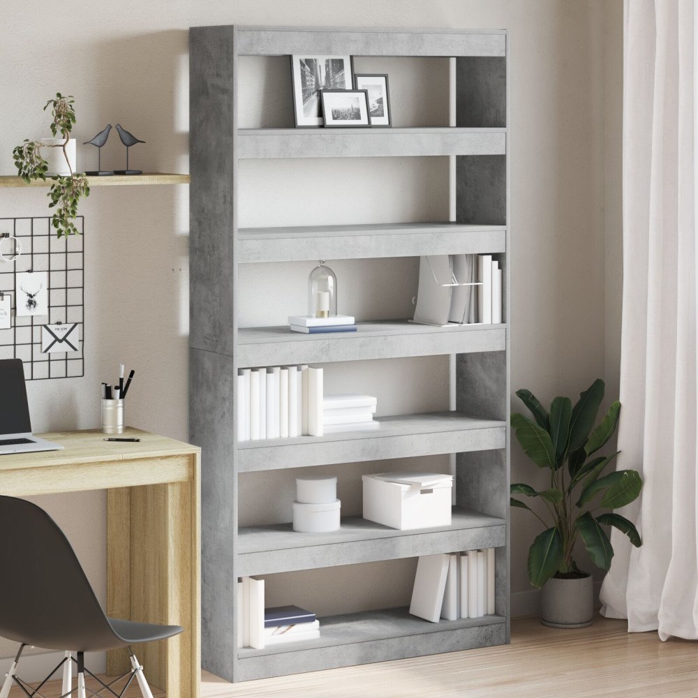 vidaXL Bokhylla Grå Konstruerat trä 100 x 30 x 198 cm Bokhylla