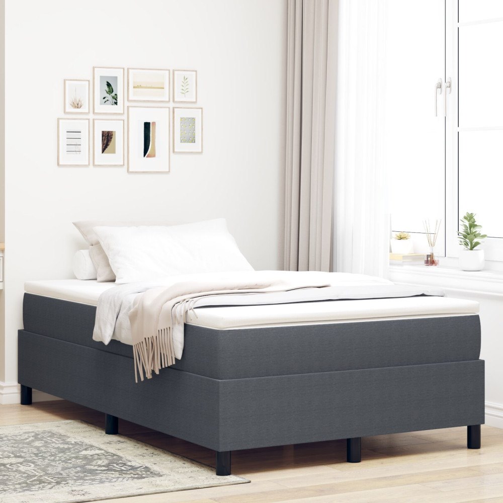 vidaXL Bäddfjäder Mörkgrå och vit 120 x 190 cm Kordread tyg