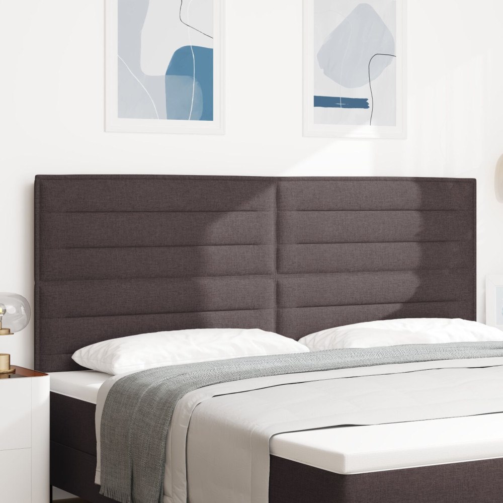 vidaXL Sänggavel Linjer Design Mörk Brun 200 cm Tyg