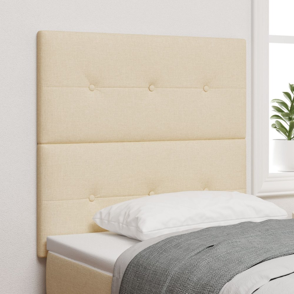 vidaXL Sänggavel Med Knappar Grädde 80 cm Tyg