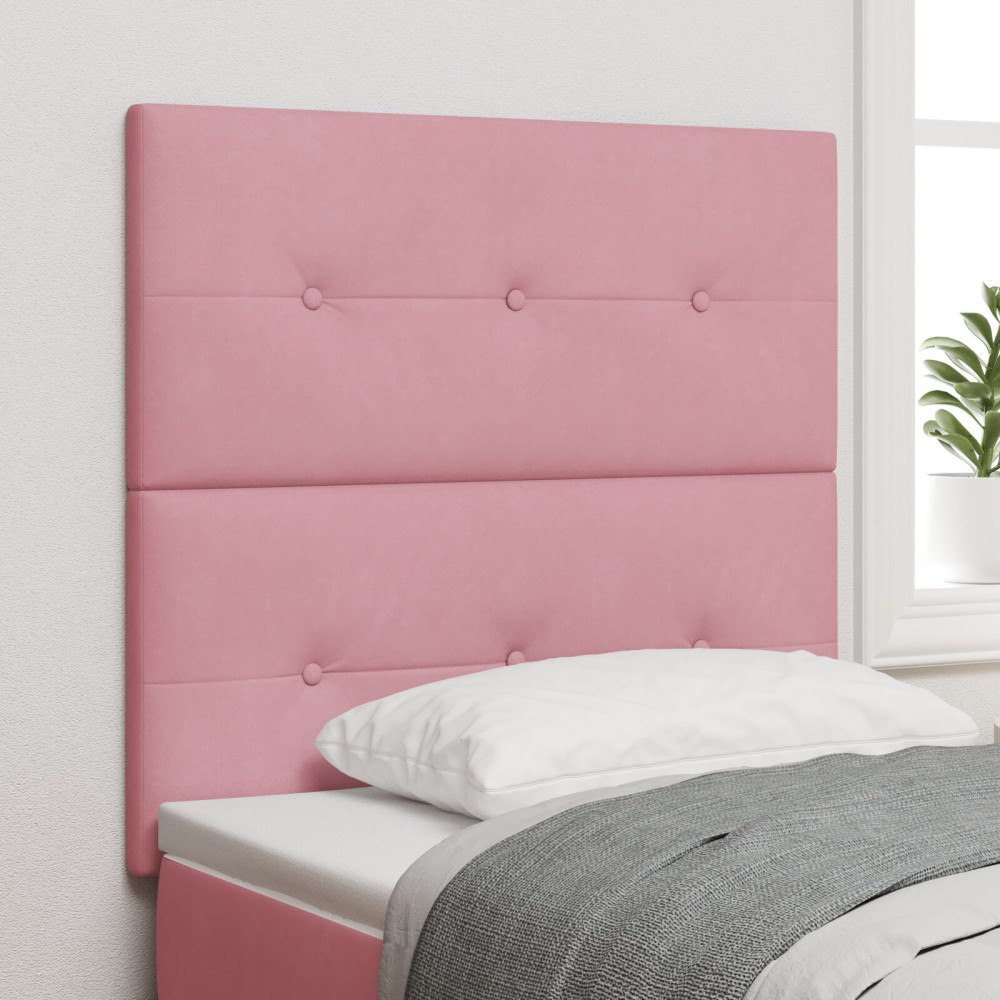 vidaXL Sänggavel Med Knappig Sammet Rosa 80 cm