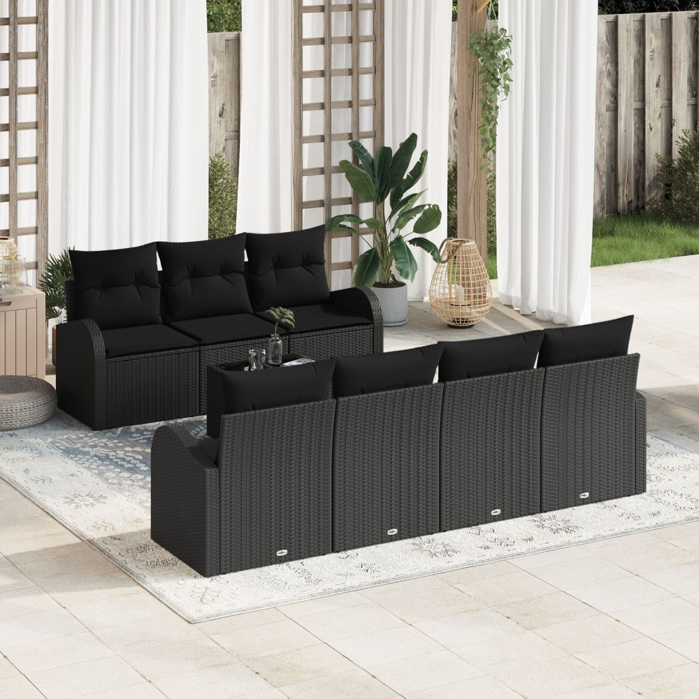 vidaXL Trädgårdsoffset Svart 55 x 55 x 37 cm konstrotting