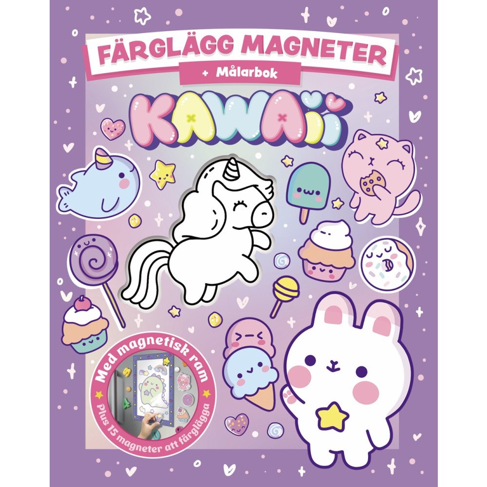 Tukan Förlag Färglägg magneter Kawaii : Målarbok (häftad)