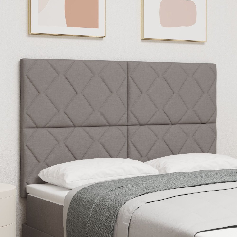 vidaXL Sänggavel med Diamantblockdesign i Taupe, 140 cm Tyg