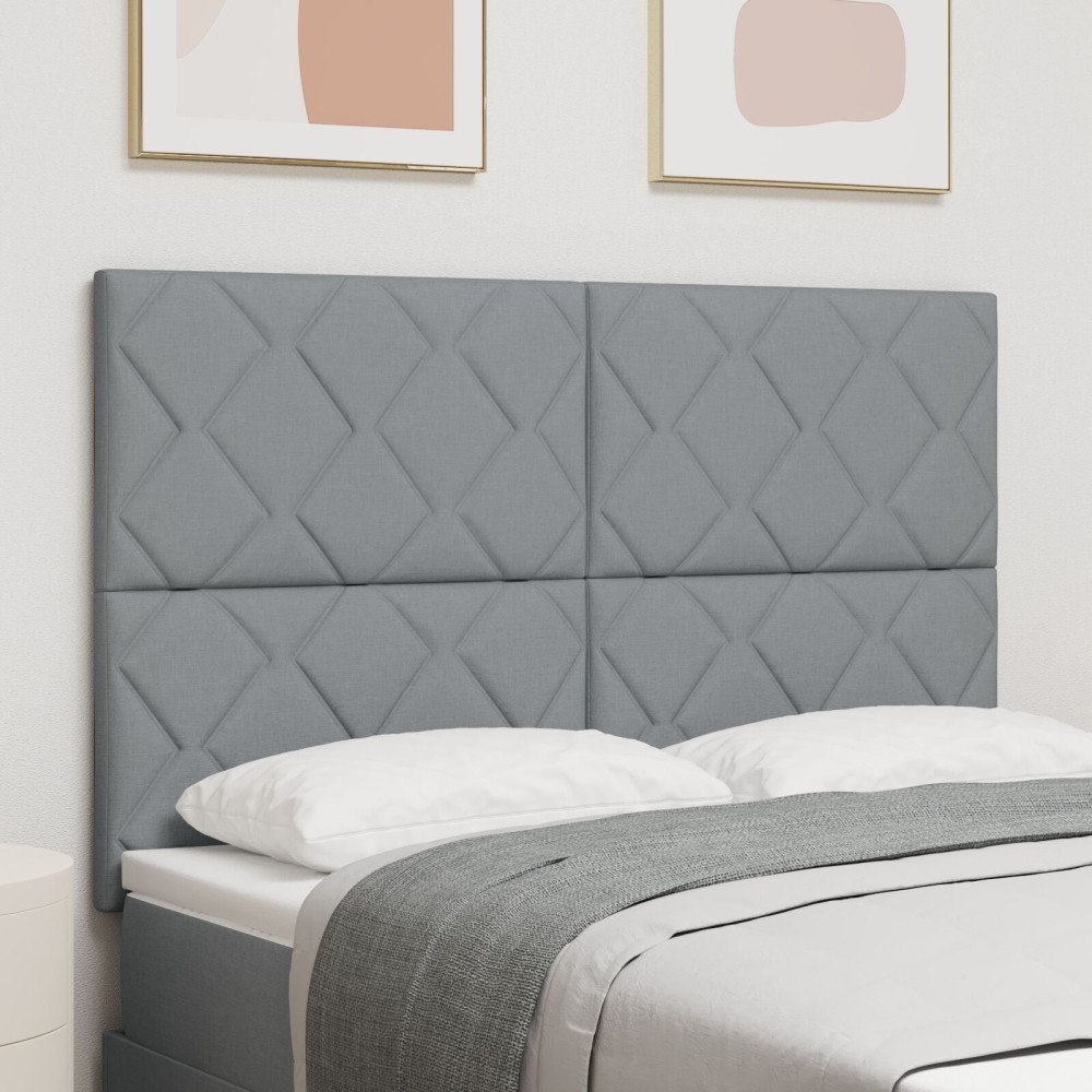 vidaXL Sänggavel Diamantblock Design Ljusgrå 160 cm Tyg