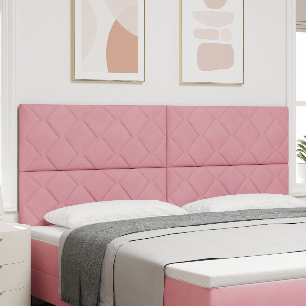 vidaXL Huvudgavel Rosa 200 cm Sammet