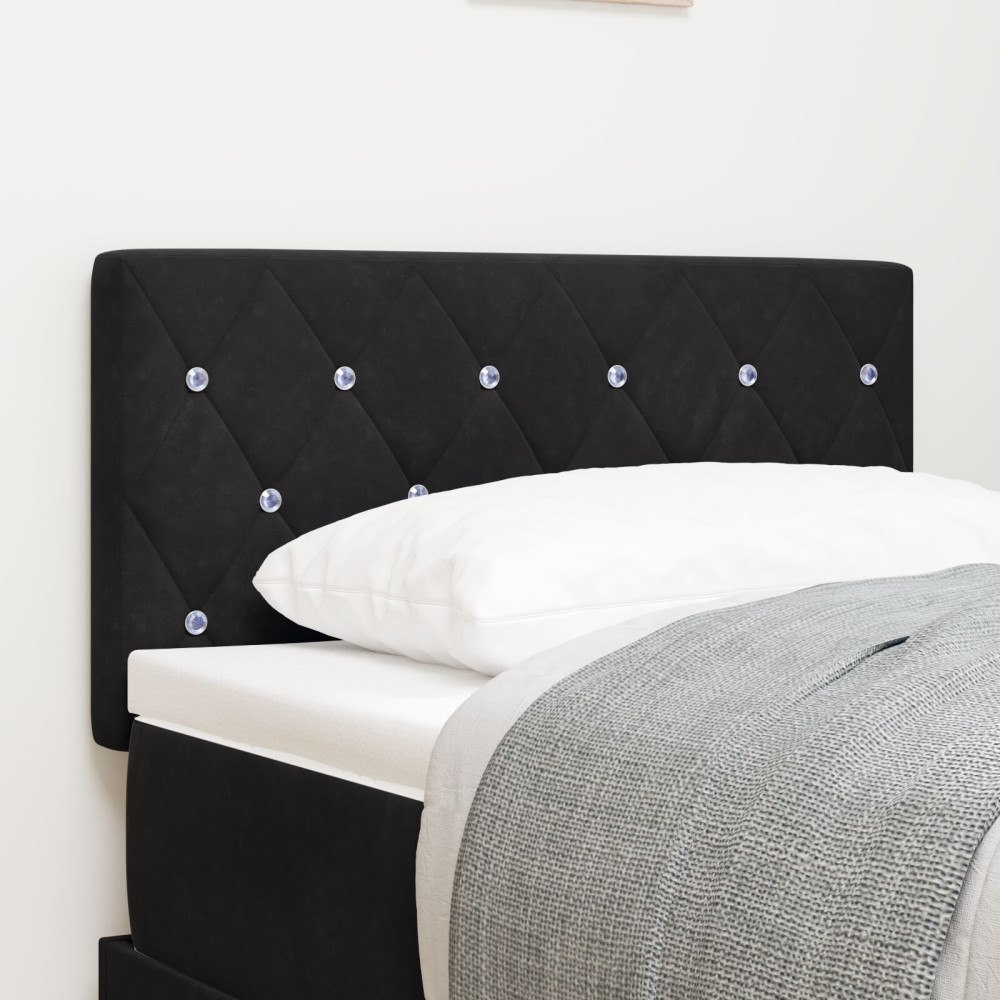 vidaXL Sänggavel Kristallknapp Tuftad Svart 80 cm Sammet