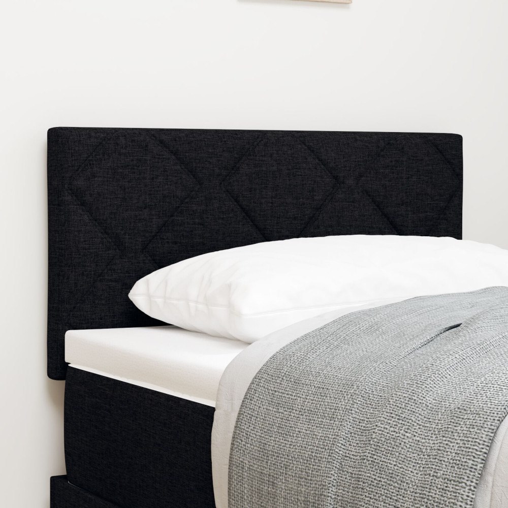 vidaXL Sänggavel med diamantblockdesign Svart 80 cm Tyg