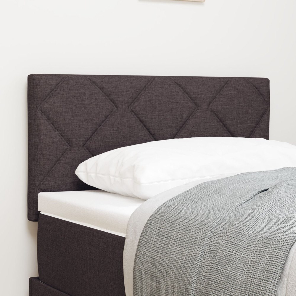 vidaXL Sänggavel Diamond Blocks Design Mörkbrun 80 cm Tyg