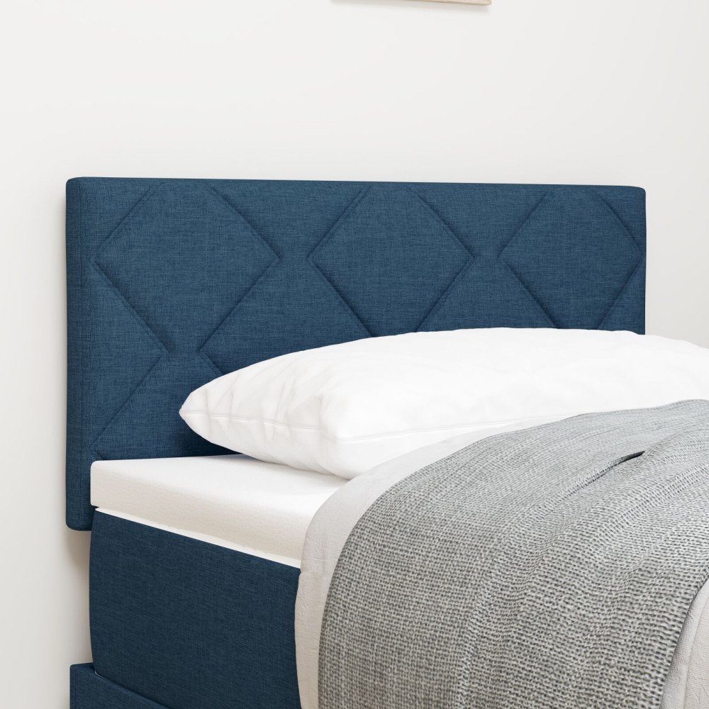 vidaXL Sänggavel Diamantblock Design Blå 80 cm Tyg