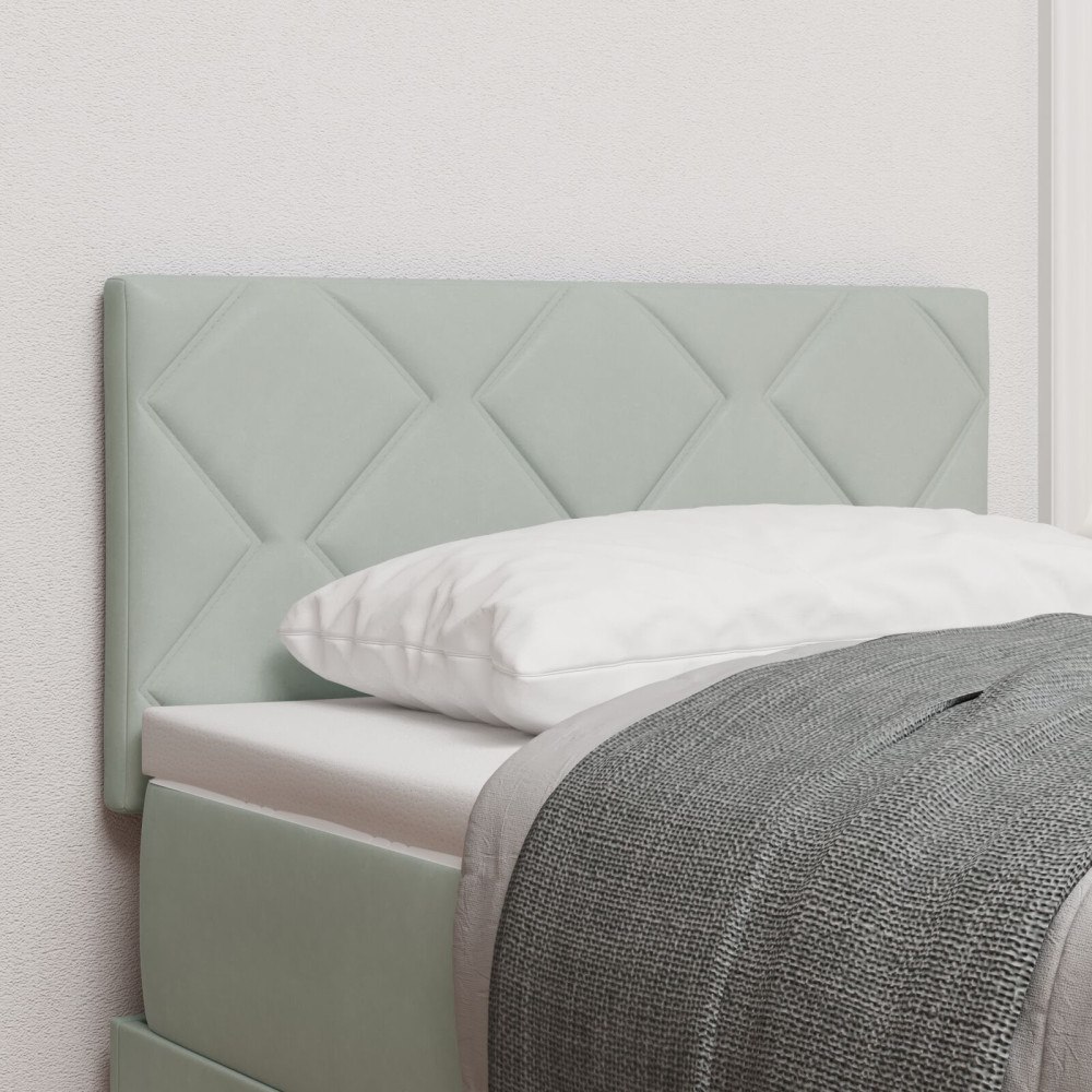 vidaXL Sänggavel Diamantblock Design Ljusgrå 80 cm Sammet