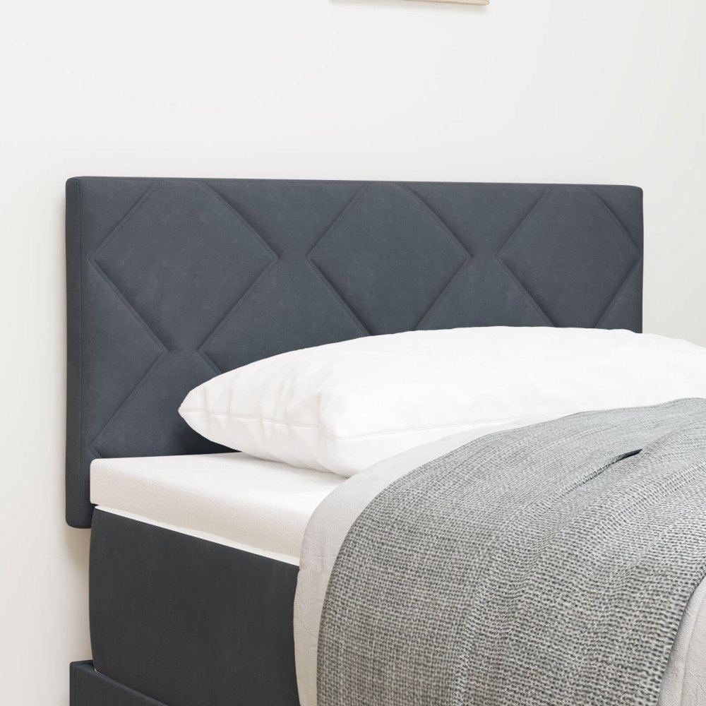 vidaXL Sänggavel Diamantblock Design Mörkgrå 80 cm Sammet