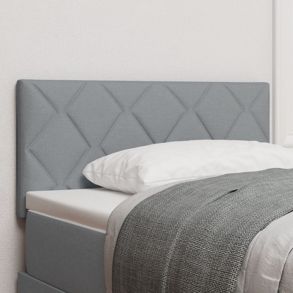 vidaXL Sänggavel Diamond Blocks Design Ljusgrå 90 cm Tyg