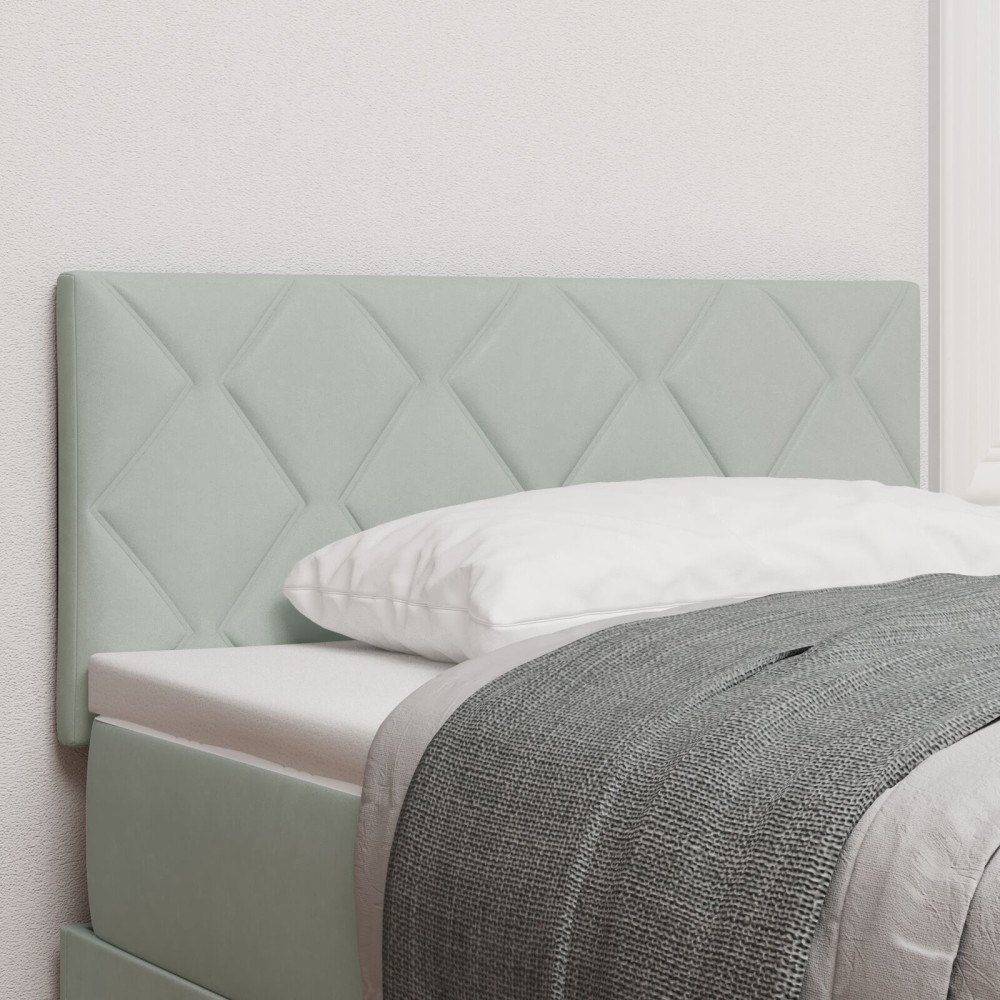vidaXL Sänggavel Diamantblock Design Ljusgrå 90 cm Sammet
