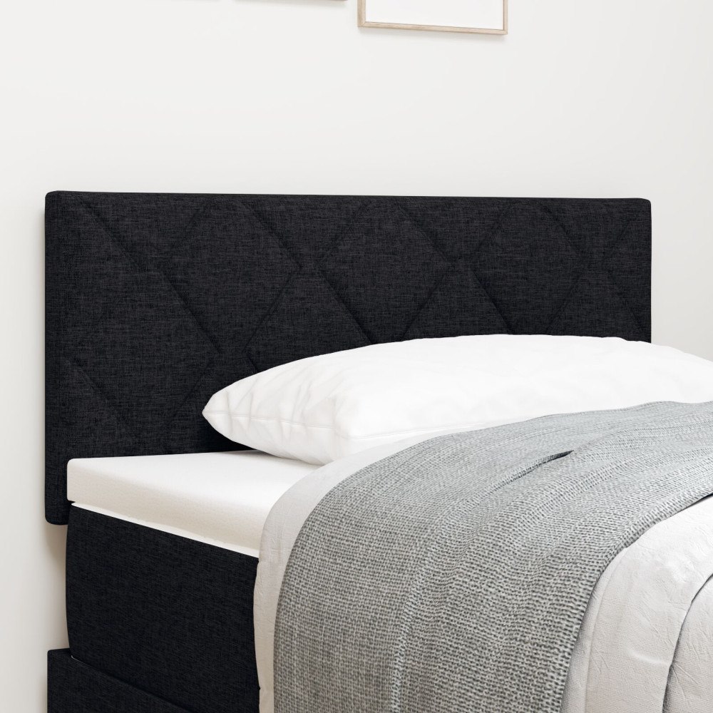 vidaXL Sänggavel Diamantblock Design Svart 100 cm Tyg
