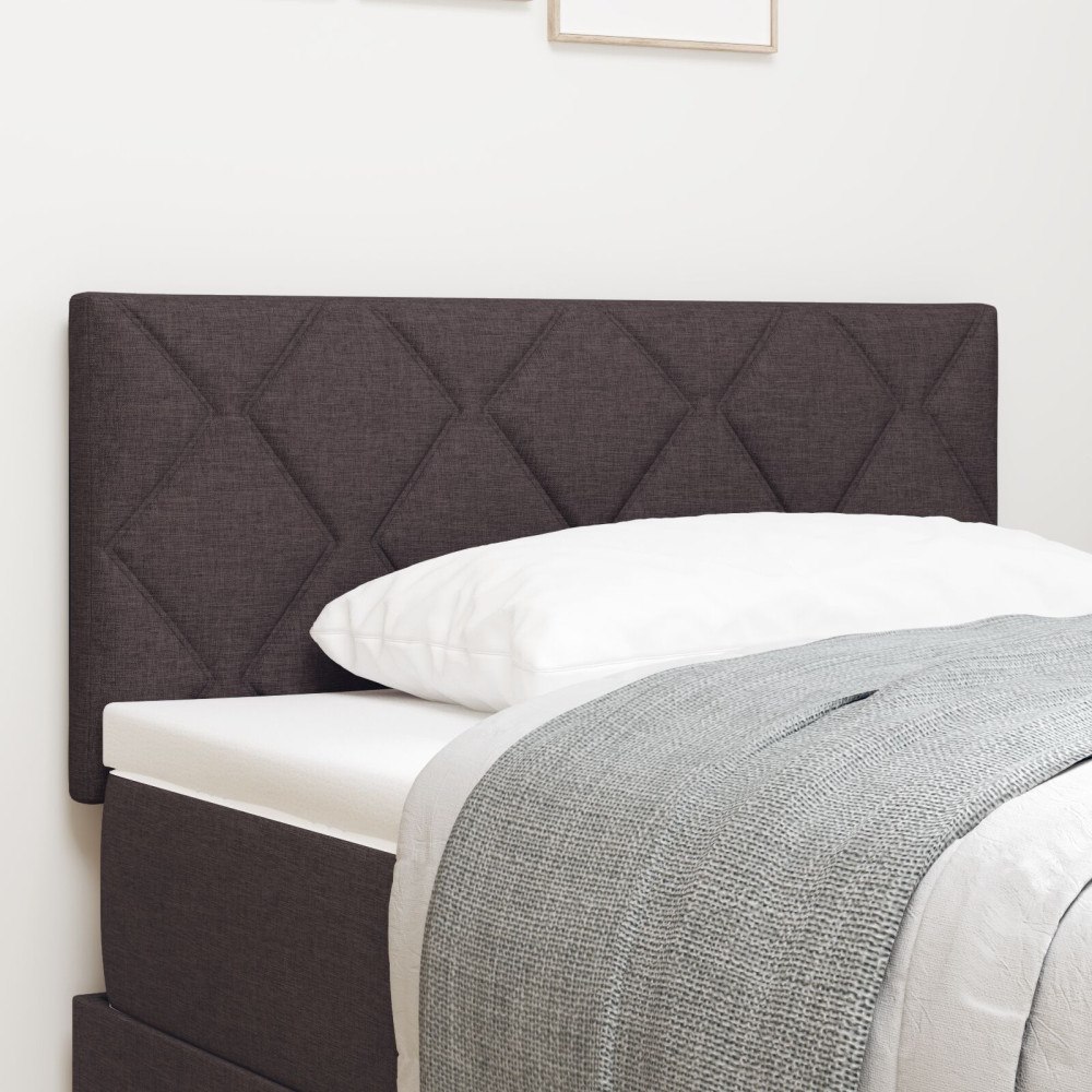 vidaXL Sänggavel Diamantblock Design Mörkbrun 100 cm Tyg