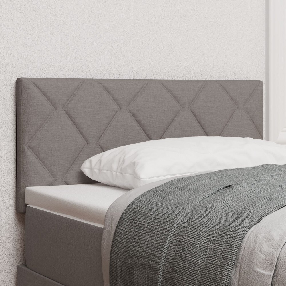 vidaXL Sänggavel med diamantblockdesign Taupe 100 cm Tyg