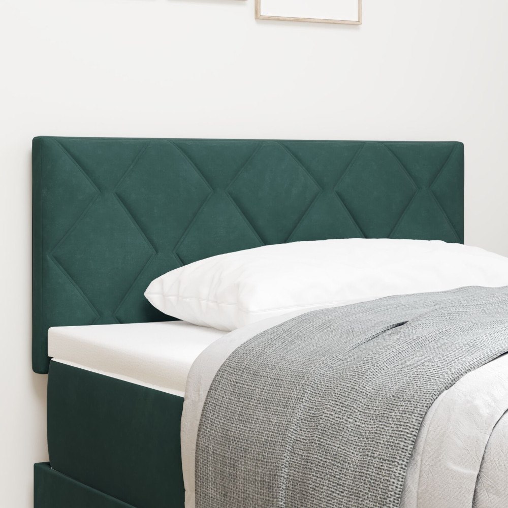 vidaXL Sänggavel Diamantblock Design Mörkgrön 100 cm Sammet