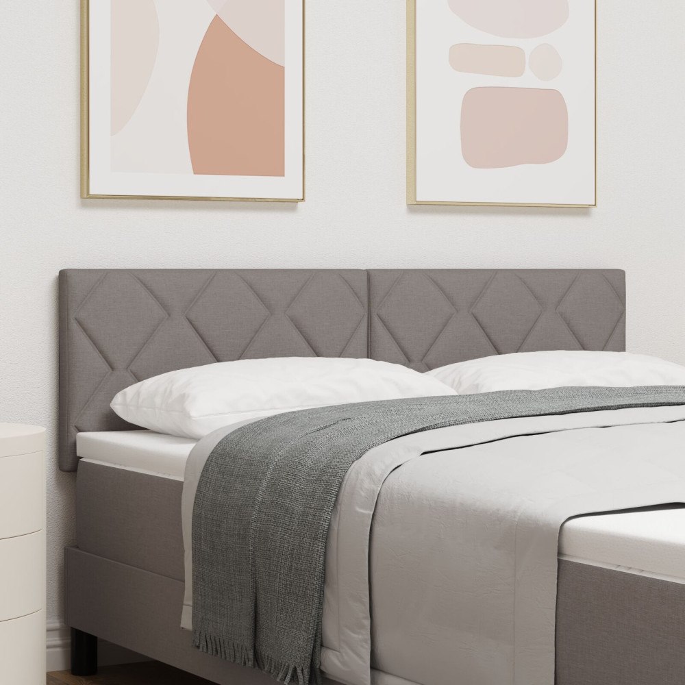 vidaXL Sänggavel Diamond Blocks Design Taupe 160 cm Tyg