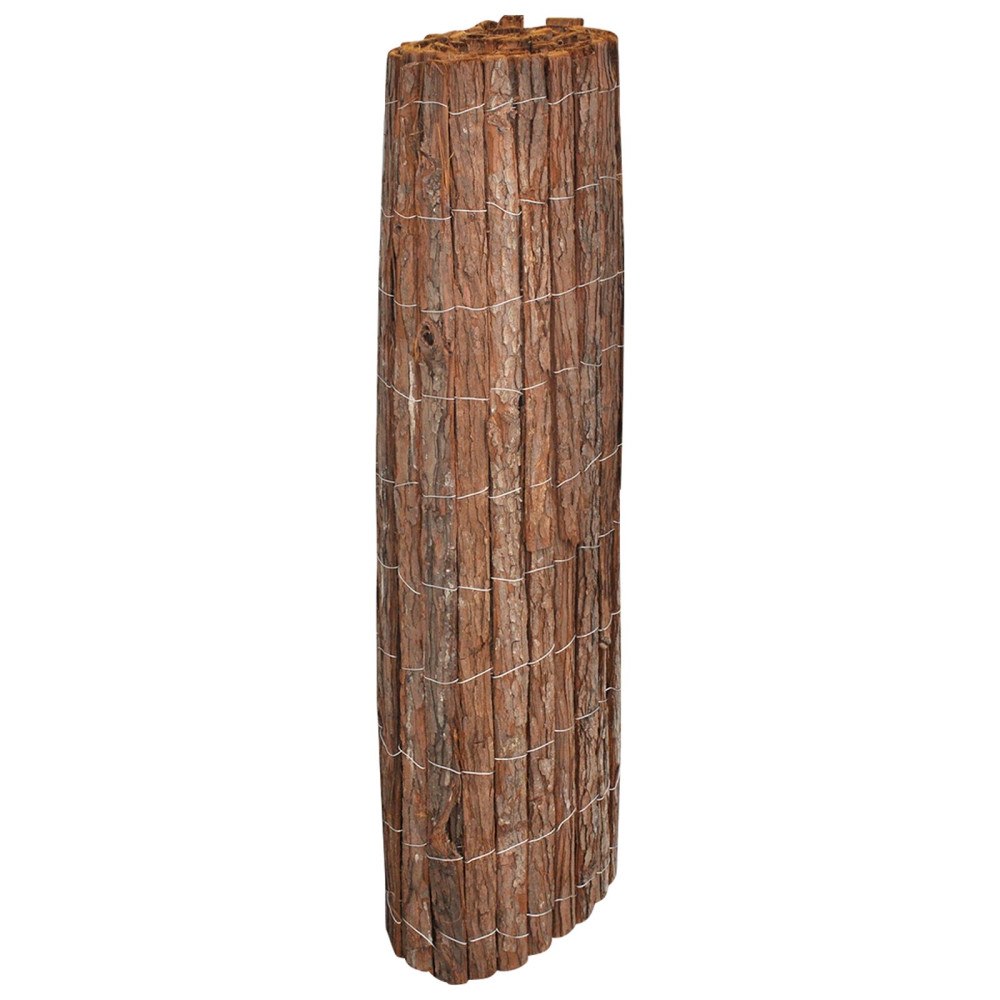 vidaXL Barkstaket Brun 100 x 600 cm Bark