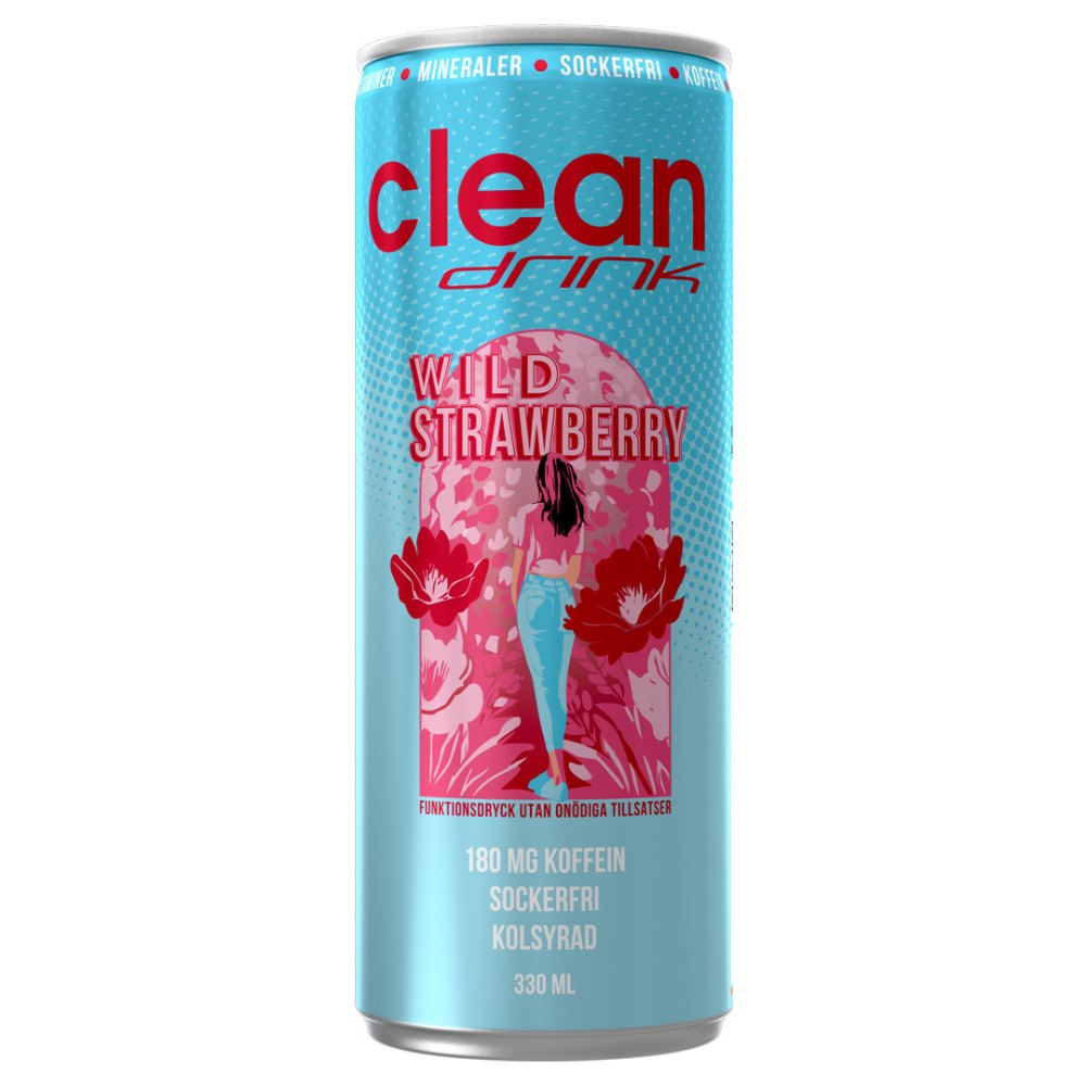 Clean Drink Clean Drink Energidryck Wild Strawberry 33 cl