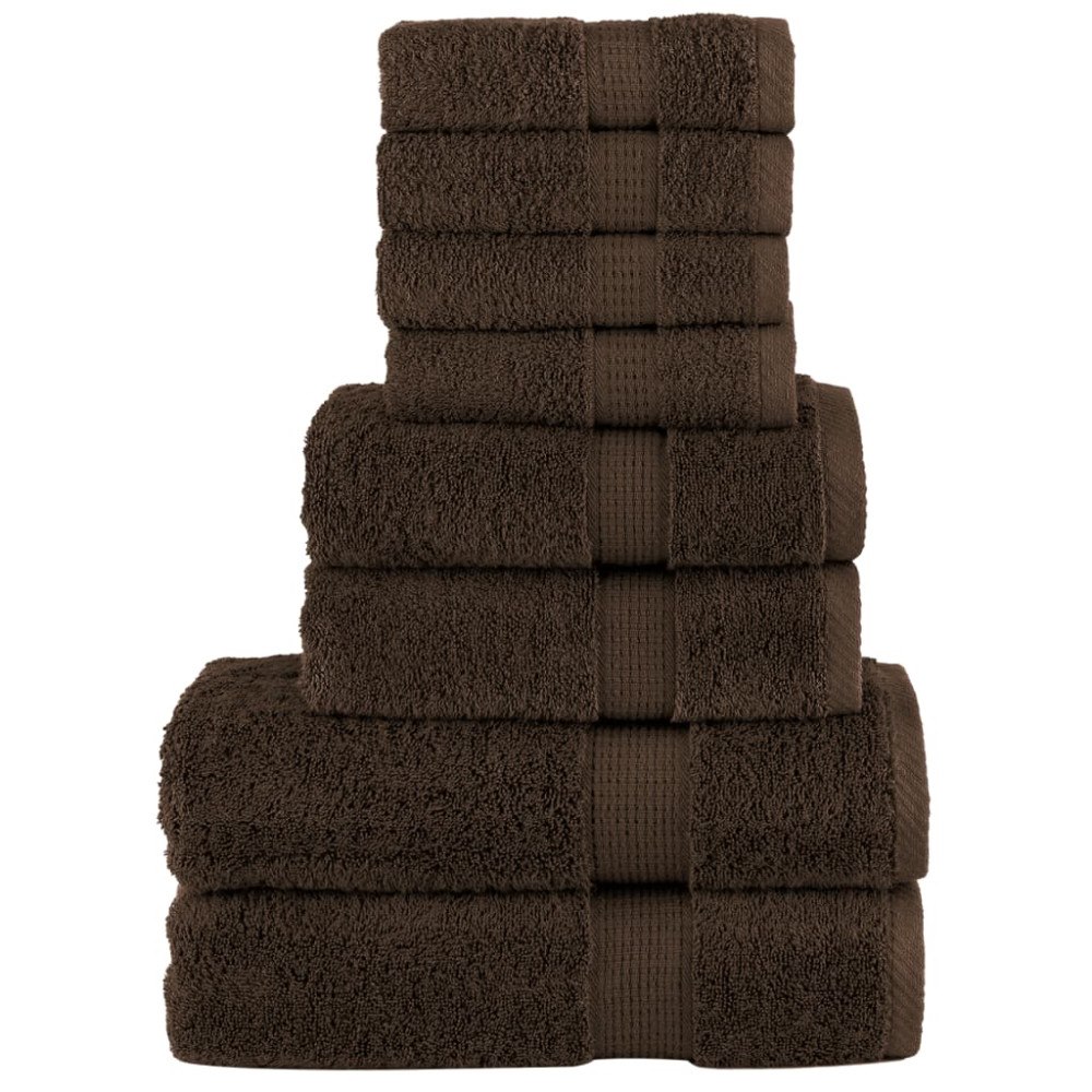 vidaXL Premium handdukar 8 st SOLUND brun 600 gsm