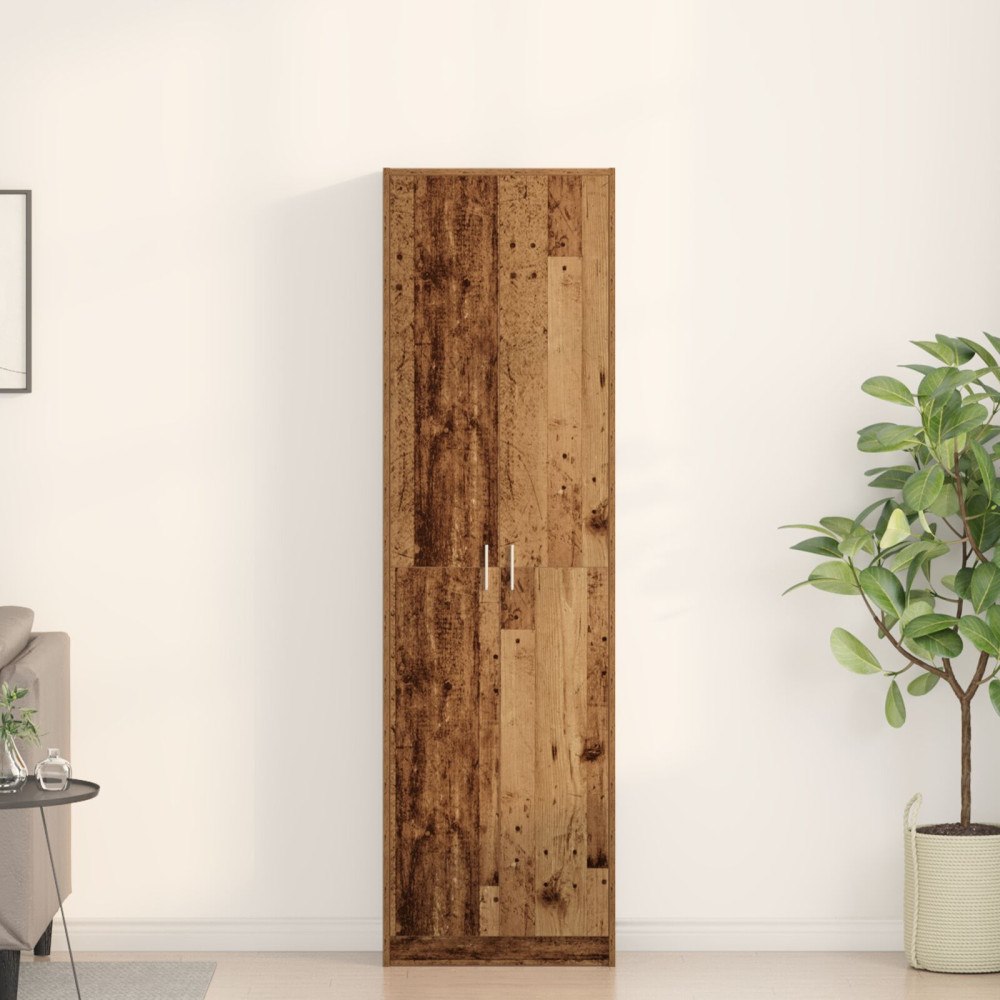 vidaXL Garderob Gammalt trä 55x25x189 cm Konstruerat trä