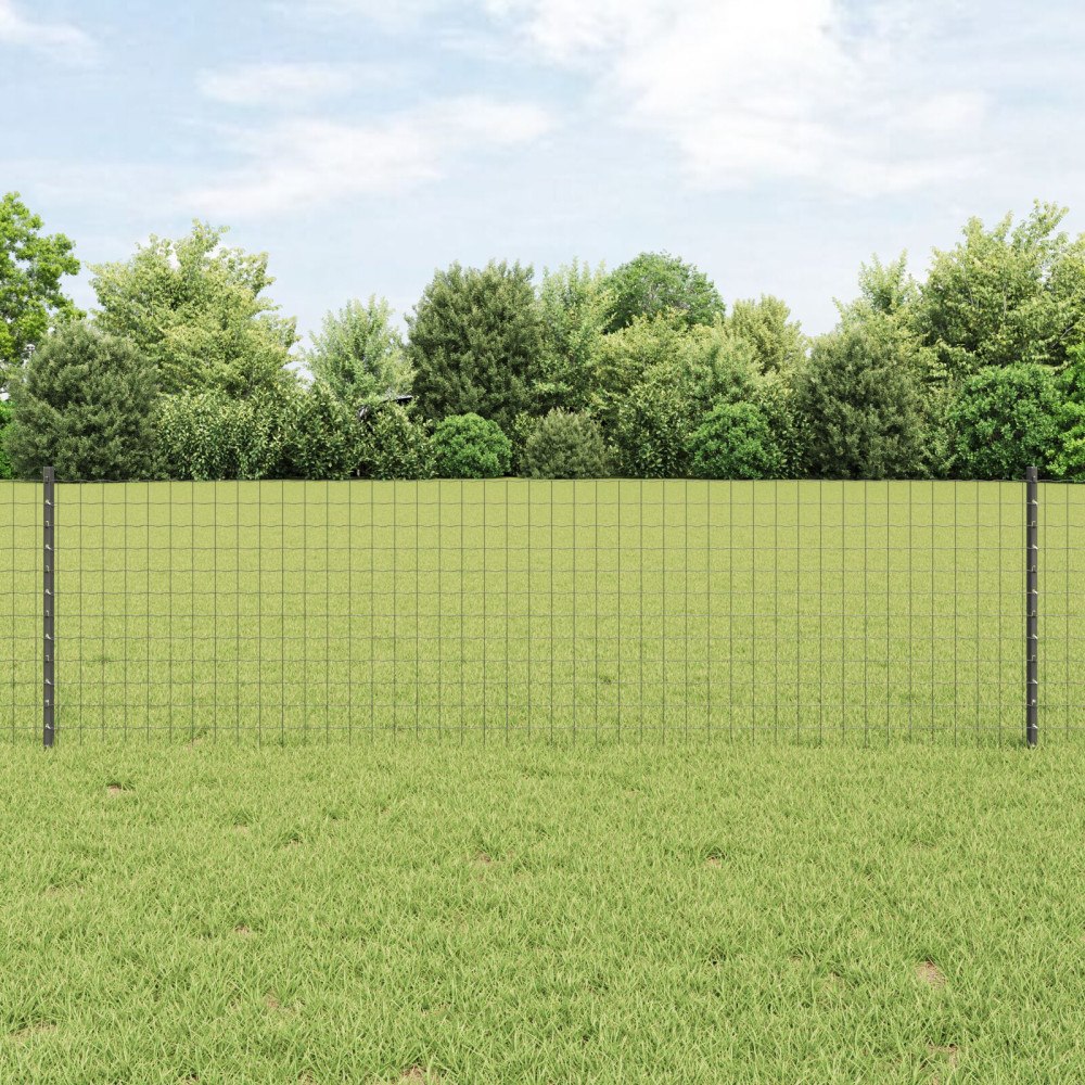 vidaXL Stängselstolpe 22 pcs Grå 100 cm Stål