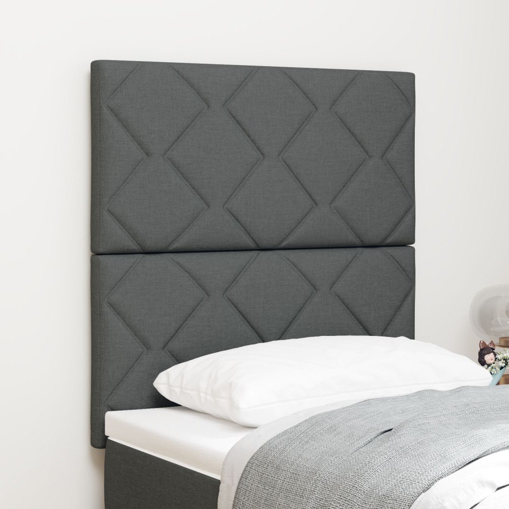 vidaXL Sänggavel Diamantdela Design Mörkgrå 80 cm Tyg, vidaXL Sänggavel Diamantdela Design Mörkgrå 160 cm Tyg