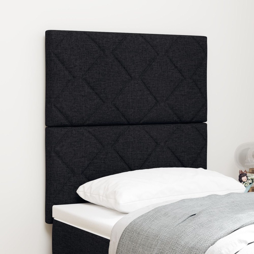 vidaXL Sänggavel Diamantblock Design Svart 80 cm Tyg, vidaXL Sänggavel Diamantblock Design Svart 160 cm Tyg