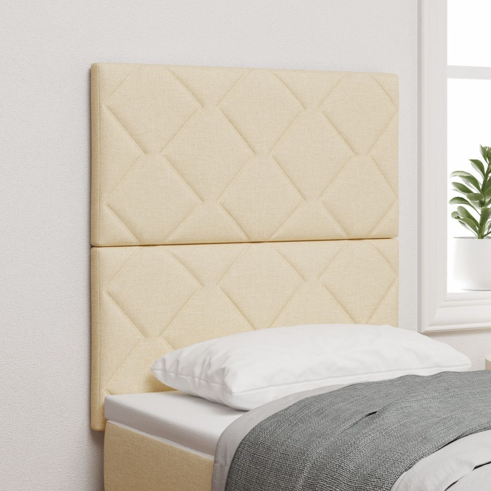 vidaXL Sänggavel Diamantblock Mönster Grädde 80 cm Tyg, vidaXL Sänggavel Diamantblock Mönster Grädde 160 cm Tyg