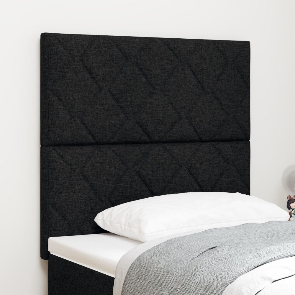 vidaXL Sänggavel Diamantblock Design Svart 90 cm Tyg, vidaXL Sänggavel Diamantblock Design Svart 180 cm Tyg