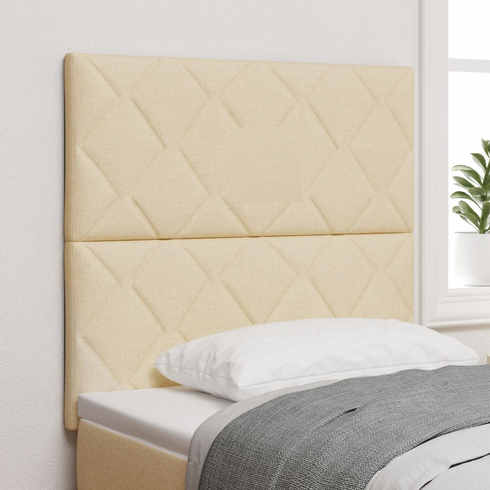 vidaXL Sänggavel diamantblock design grädde 90 cm tyg, vidaXL Sänggavel diamantblock design grädde 180 cm tyg
