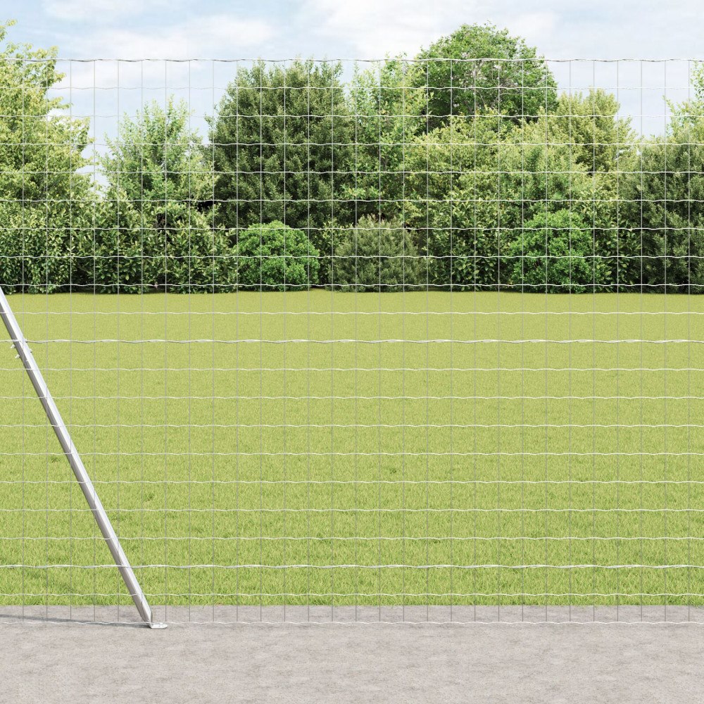 vidaXL Stängsel med stolpe Silver 1,4 x 10 m Stål